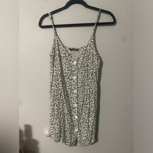 Shein Green Floral Mini Dress with Buttons